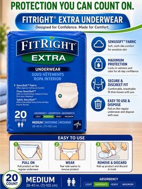 FitRight® Extra Protective Underwear – Medium (20 Count)
